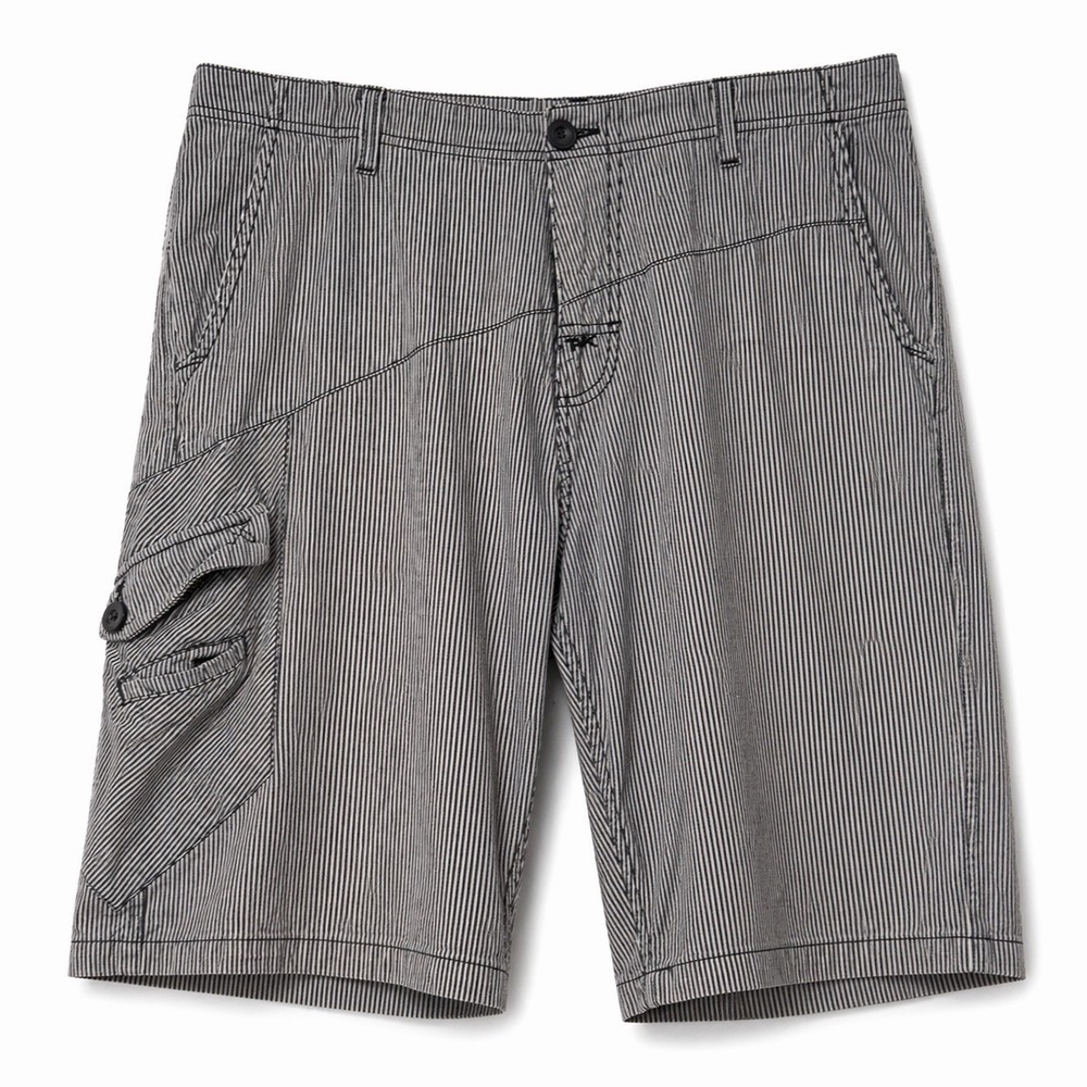 Tavik Striped Shorts Mens 36 Black White Gray Utility Streetwear Skate Y2K